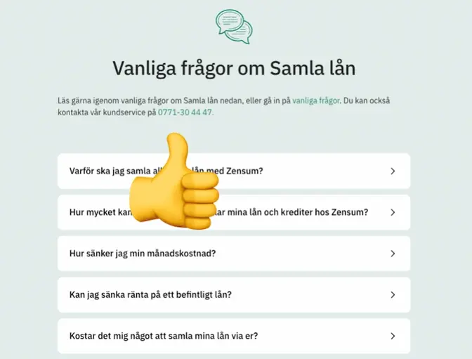 Zensum AB har en tydlig hemsida