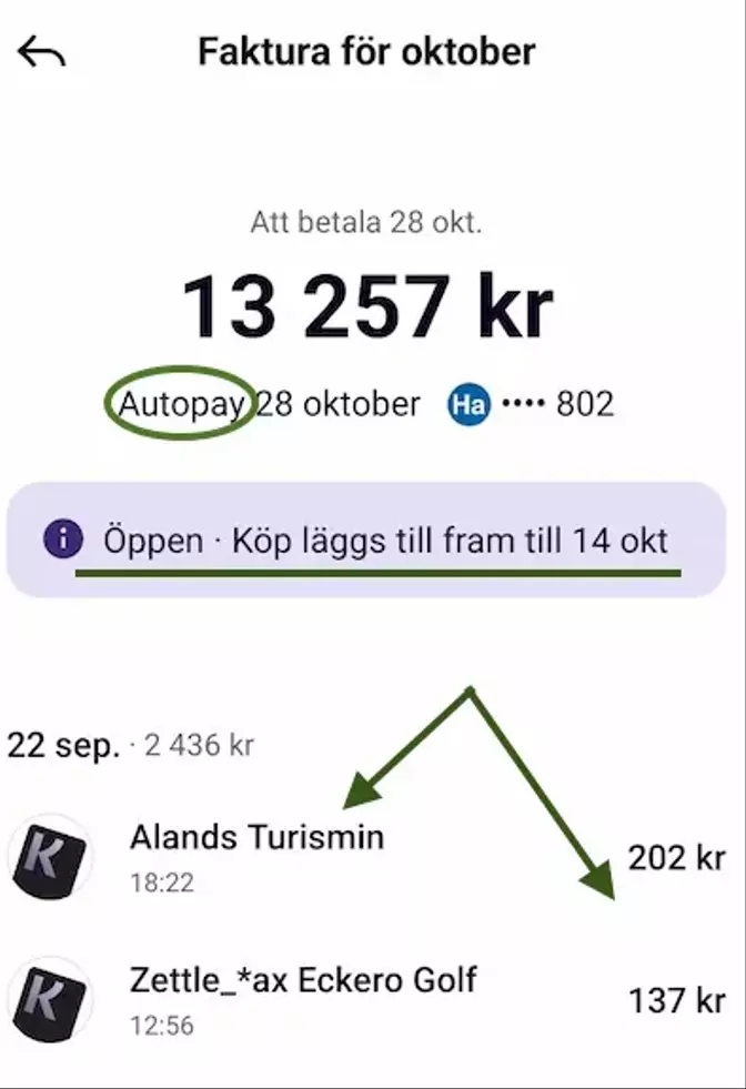 Autopay klarnakortet