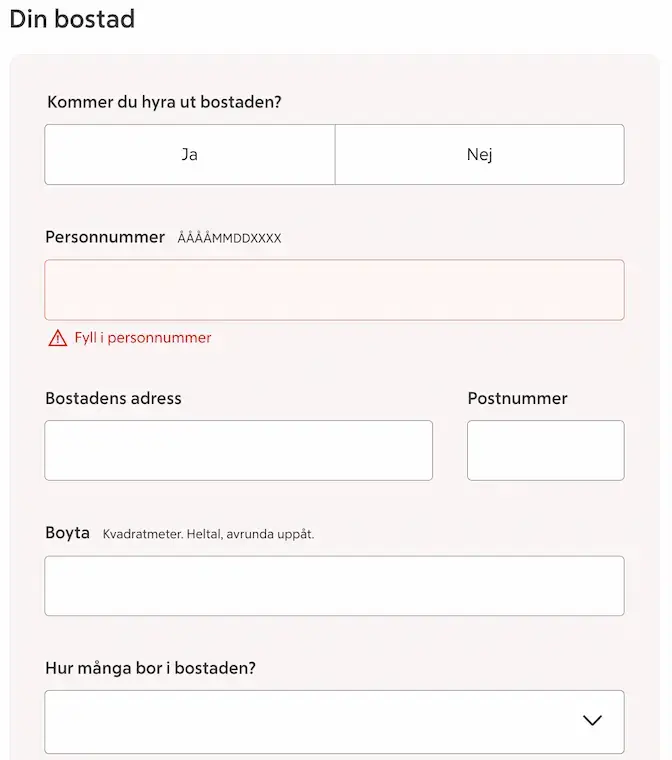 ICA ansökningsprocess hemförsäkring