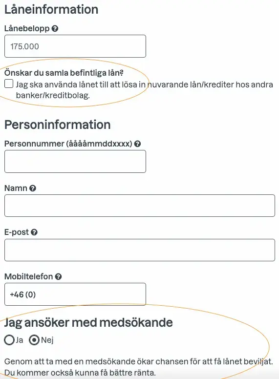 Ansökan om Bank Norwegian Privatlån