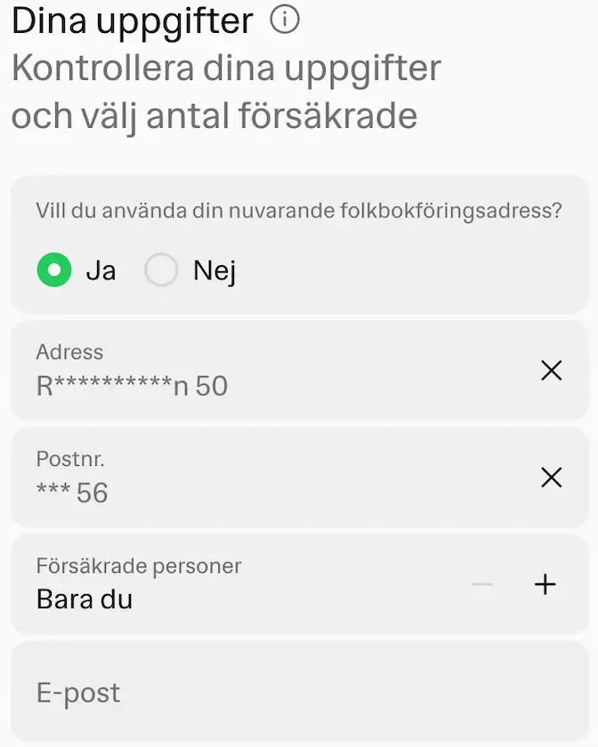 Hedvig ansökningsprocess olycksfallsförsäkring
